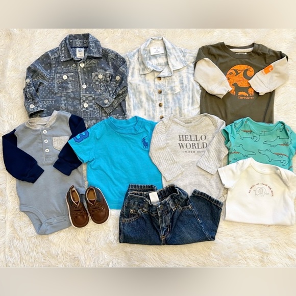 Baby Boy Clothes Lot Size 3 Months Carters Ralph Lauren Carhartt Fall/Winter - Picture 2 of 14